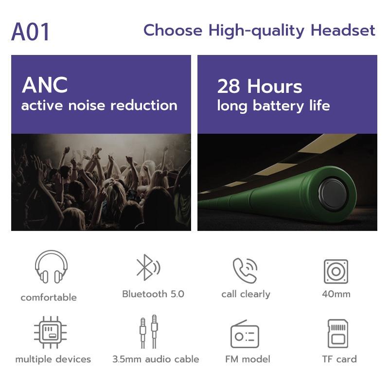 Tai Nghe Nhét Tai Bluetooth 5.0 Giảm Tiếng Ồn Anc-01