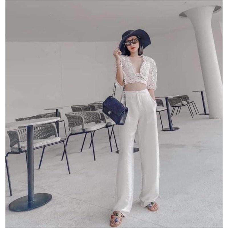 Quần đũi nhật ống rộng dài,quần culottes đũi ống rộng lưng cao 3 màu WINYSTORE