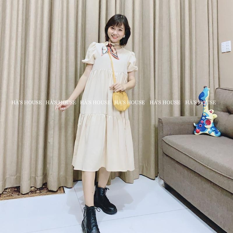 Đầm babydoll màu kem vani ngọt ngào siêu xinh