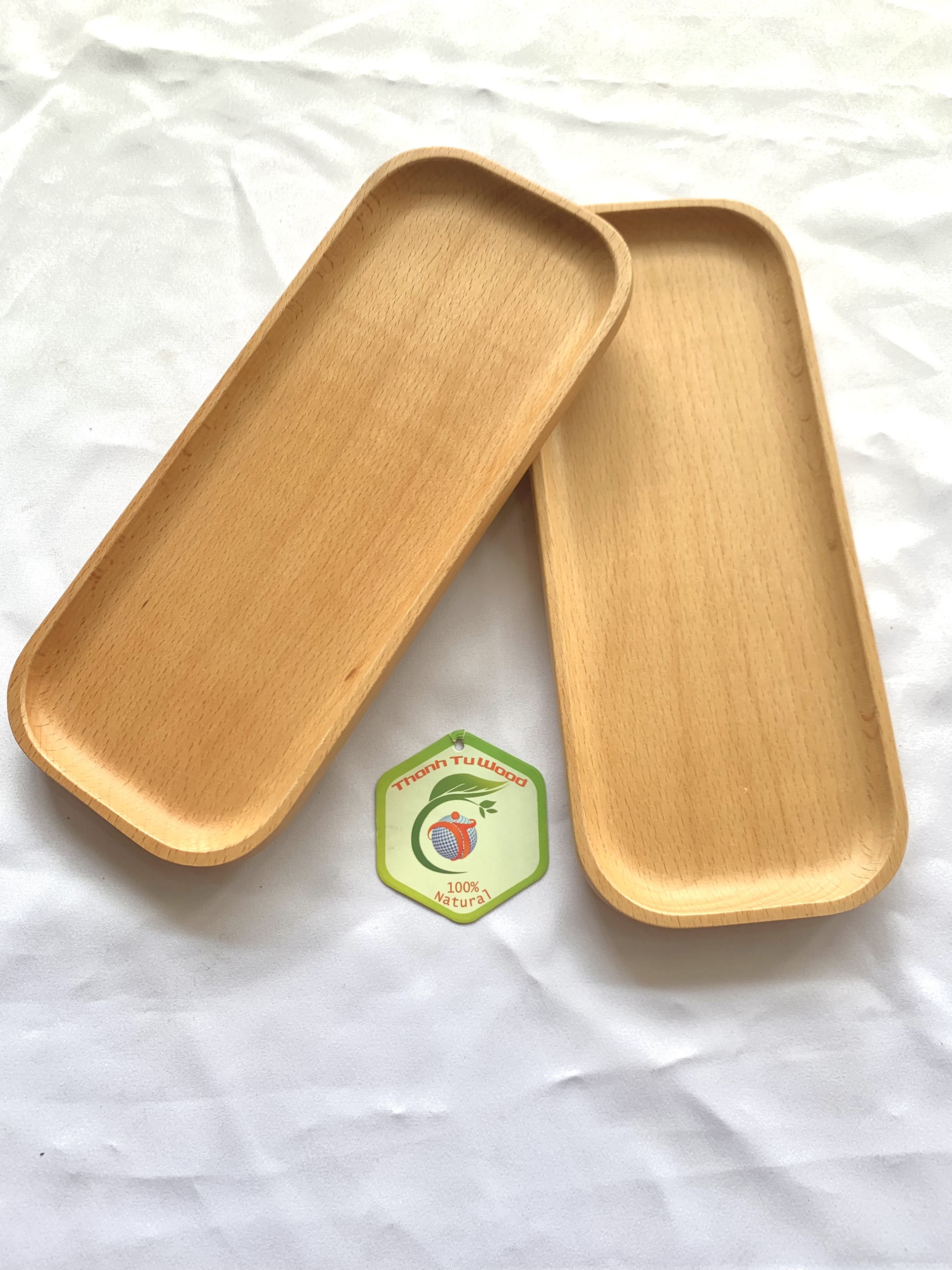 KHAY CHỮ NHẬT GỖ BEECH THANH TÚ 10X18CM