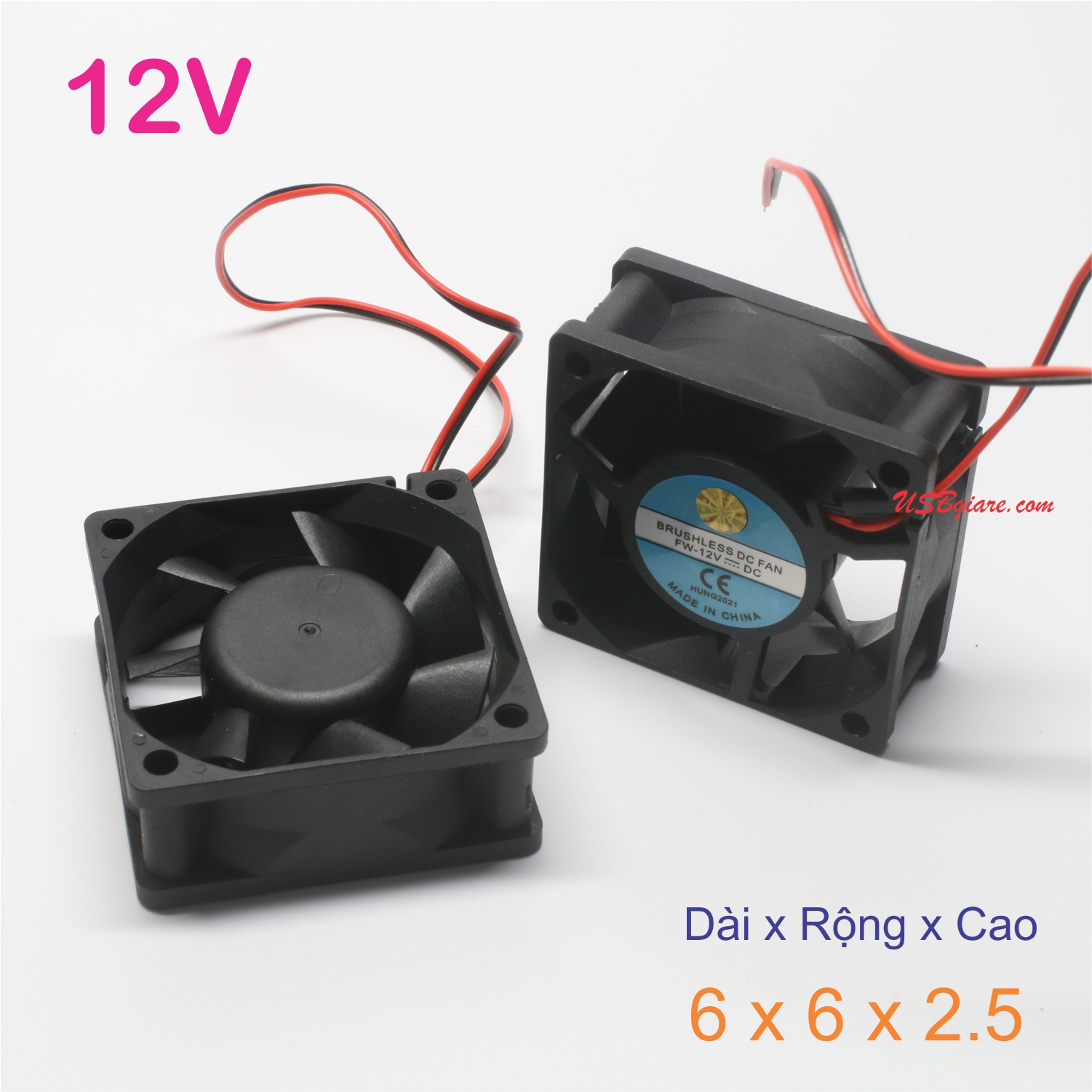 Quạt tản nhiệt 12V 6x6x2.5cm, Fan 12V 6x6x2.5cm
