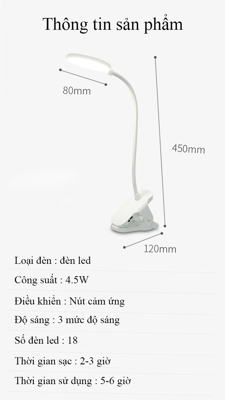 Đèn Bàn Học Đọc Sách Chống Cận, Đèn Bàn Làm Việc, Đèn Ngủ Sang Trọng Cao Cấp Kẹp Bàn – 03 Mức Độ Ánh Sáng Vàng Bảo Vệ Mắt Chống Cận - Hàng Chính Hãng - VinBuy