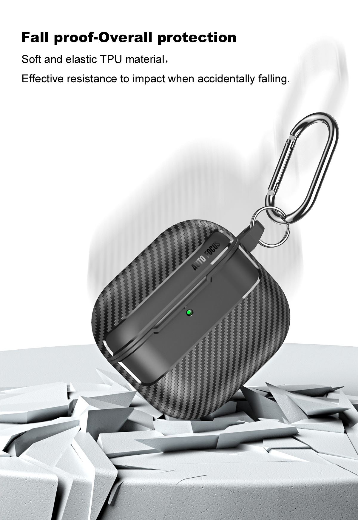 Bao Case Ốp TPU Carbon cho Airpods 4 - Hàng Chính Hãng