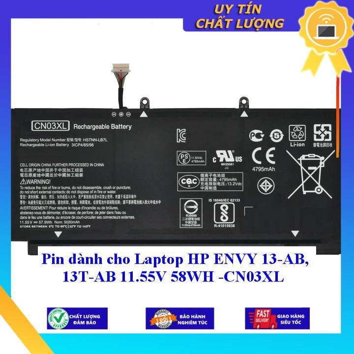 Pin dùng cho Laptop HP ENVY 13-AB 13T-AB 11.55V 58WH CN03XL - Hàng Nhập Khẩu New Seal