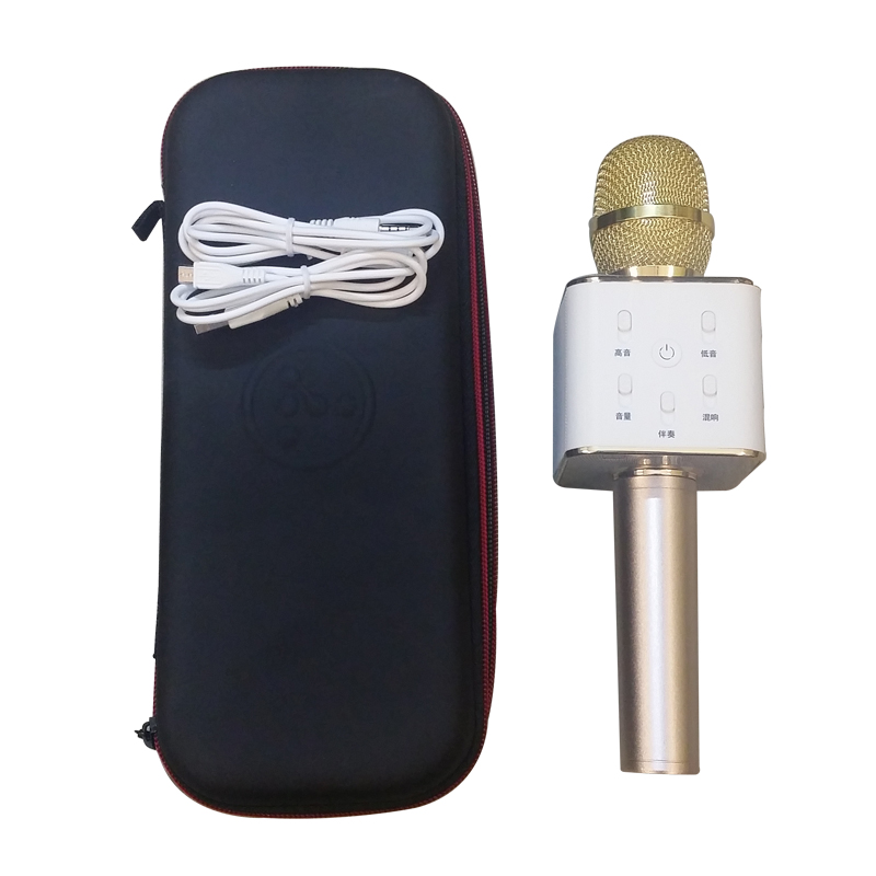 Micro Bluetooth Q7 Hát Karaoke Tặng Hộp Đựng Và Giá Đỡ Ring