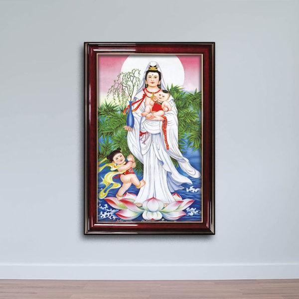 Tranh thờ Phật treo tường – Tranh Phật Quan Âm Bồ Tát W618