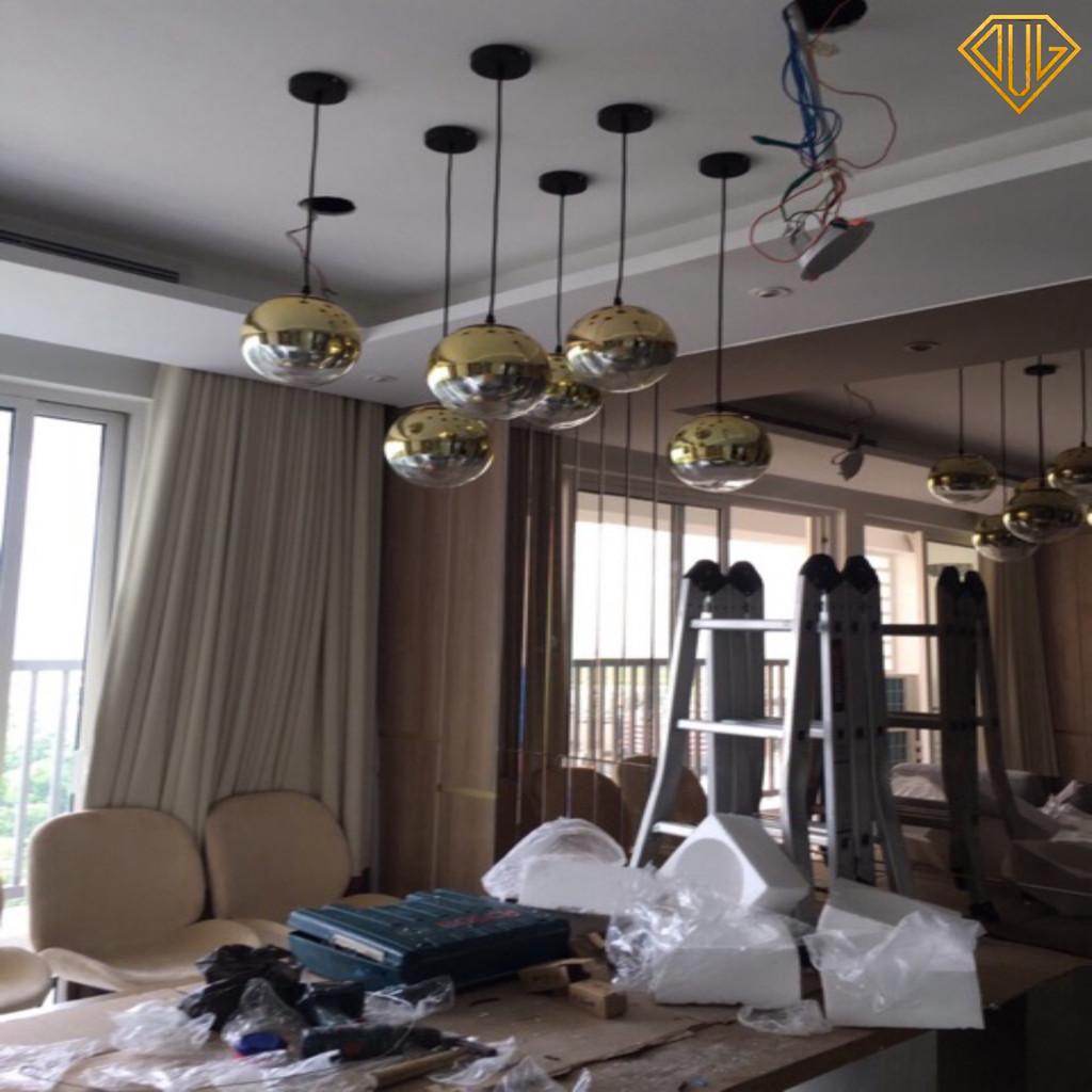 Đèn thả trần chao tròn decor trang trí bàn ăn, đèn quán cafe, đèn nhà hàng (Ảnh thật) DVLL - Bạc