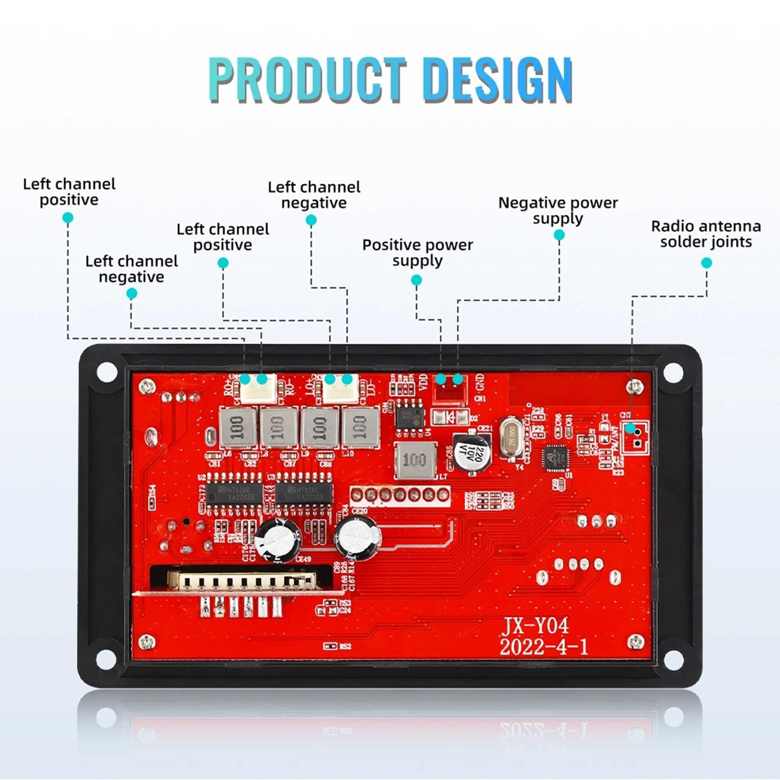 5.0 MP3 Player Decoding Board 2x40W Durable for DIY Speaker Car Remote A