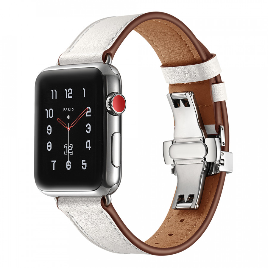 Dây Da Italia Khóa Bạc Chống Gãy Dành Cho Apple Watch 42/44mm