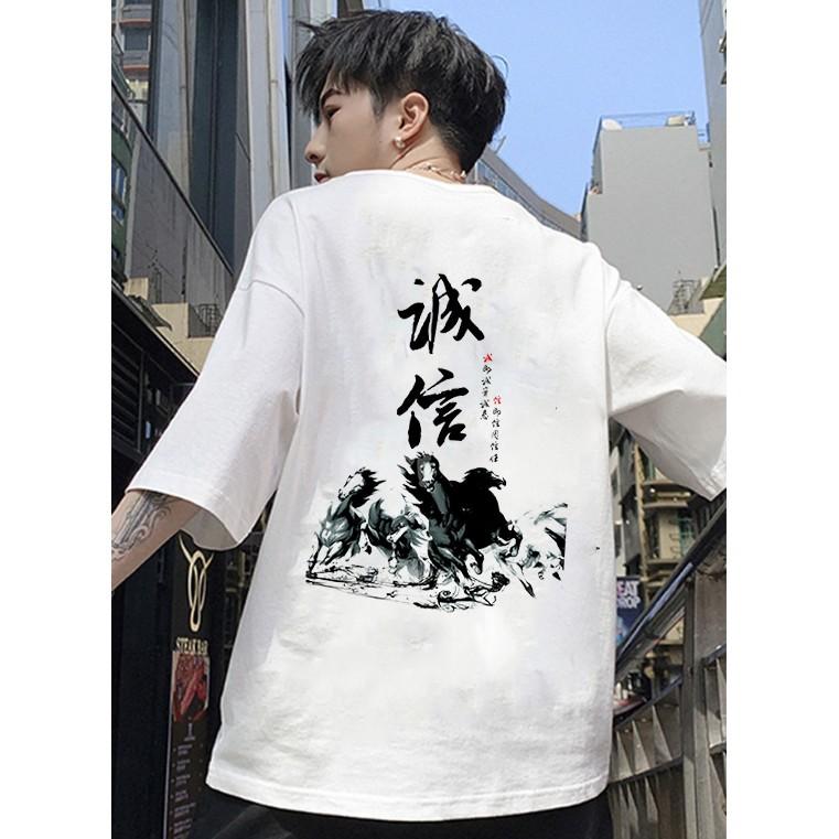 Áo thun tay lỡ form rộng unisex phong cách cá tính vải dày mịn BST 15