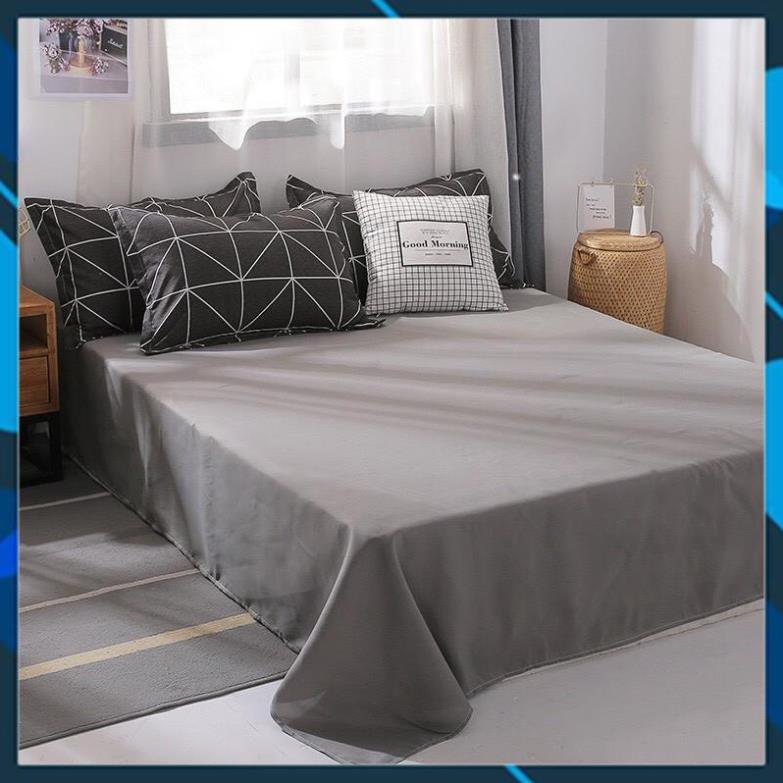 - Bộ chăn ga gối Cotton poly bedding, vỏ chăn mền, drap ga giường và 2 vỏ gối - Pl Kẻ bàn cờ