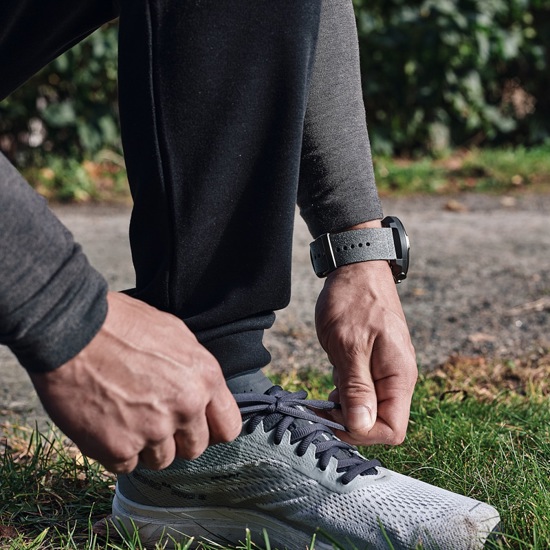 DÂY ĐEO MICROFIBER TEXTILE STRAP 24MM THAY THẾ ĐỒNG HỒ SUUNTO 9 SUUNTO 7 MÀU XÁM - ĐEN