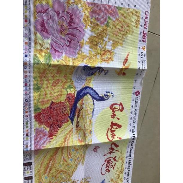 Tranh thêu chữ thập Công Phú Quý Cát Tường Ailuo AL53431 chưa thêu