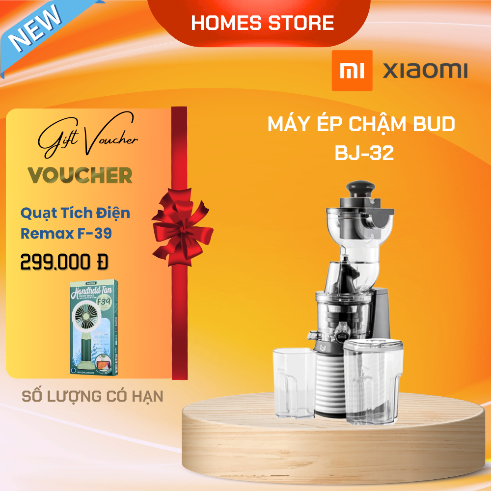 Máy Ép Trái Cây, Máy Ép Chậm Xiaomi BUD BJ32 Ép Kiệt 95% Lượng Nước Dung Tích 0.75 Lít Công Suất Ép 250 W - Hàng Chính Hãng