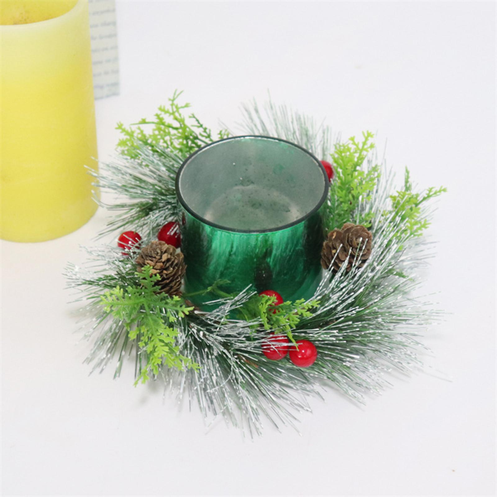 Candle Rings Mini Wreaths Simulation Wreaths Bar Greenery Candle Rings Decor