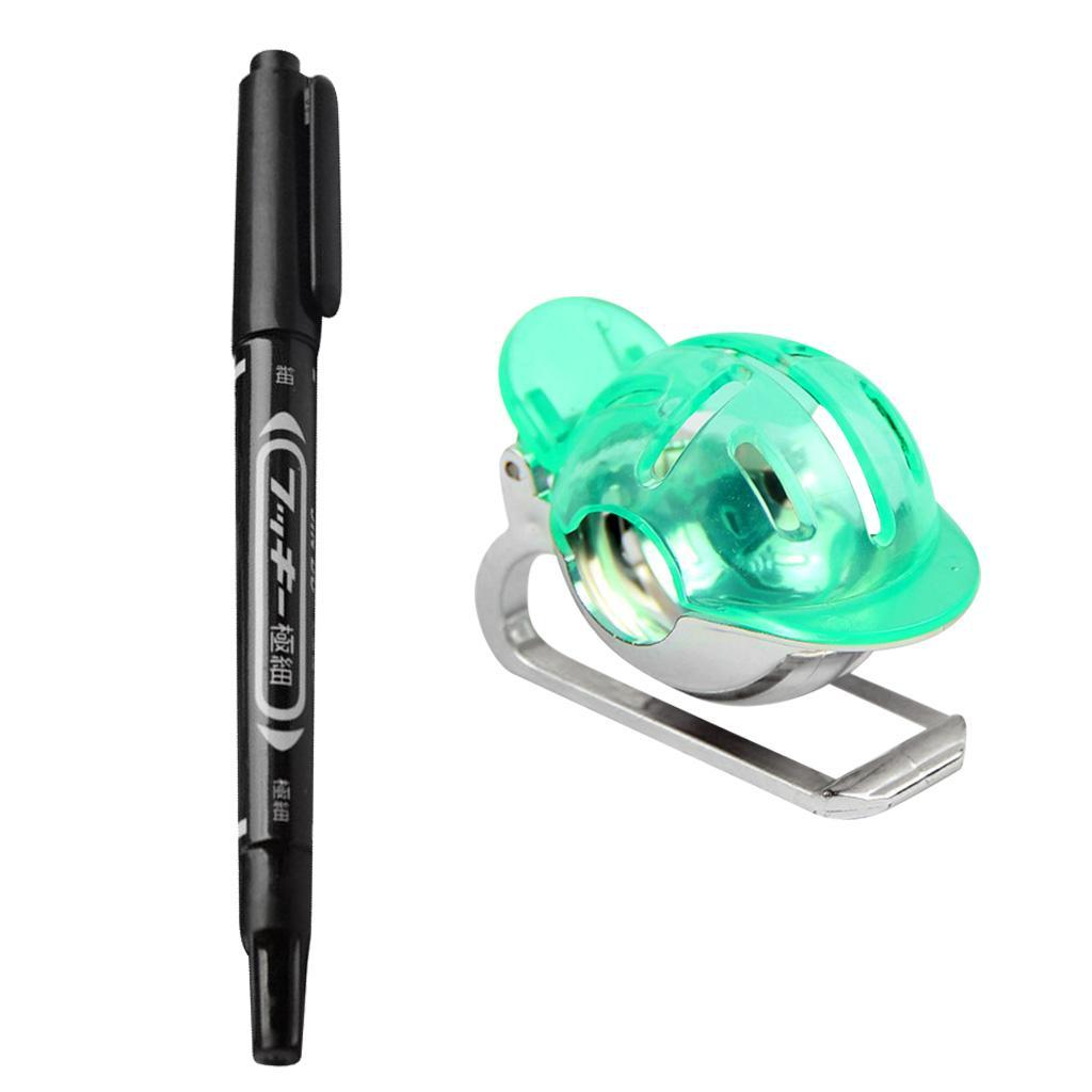 Portable 2 Pcs Golf Ball Liner Drawer Marker Line Alignment Tool Blue Green