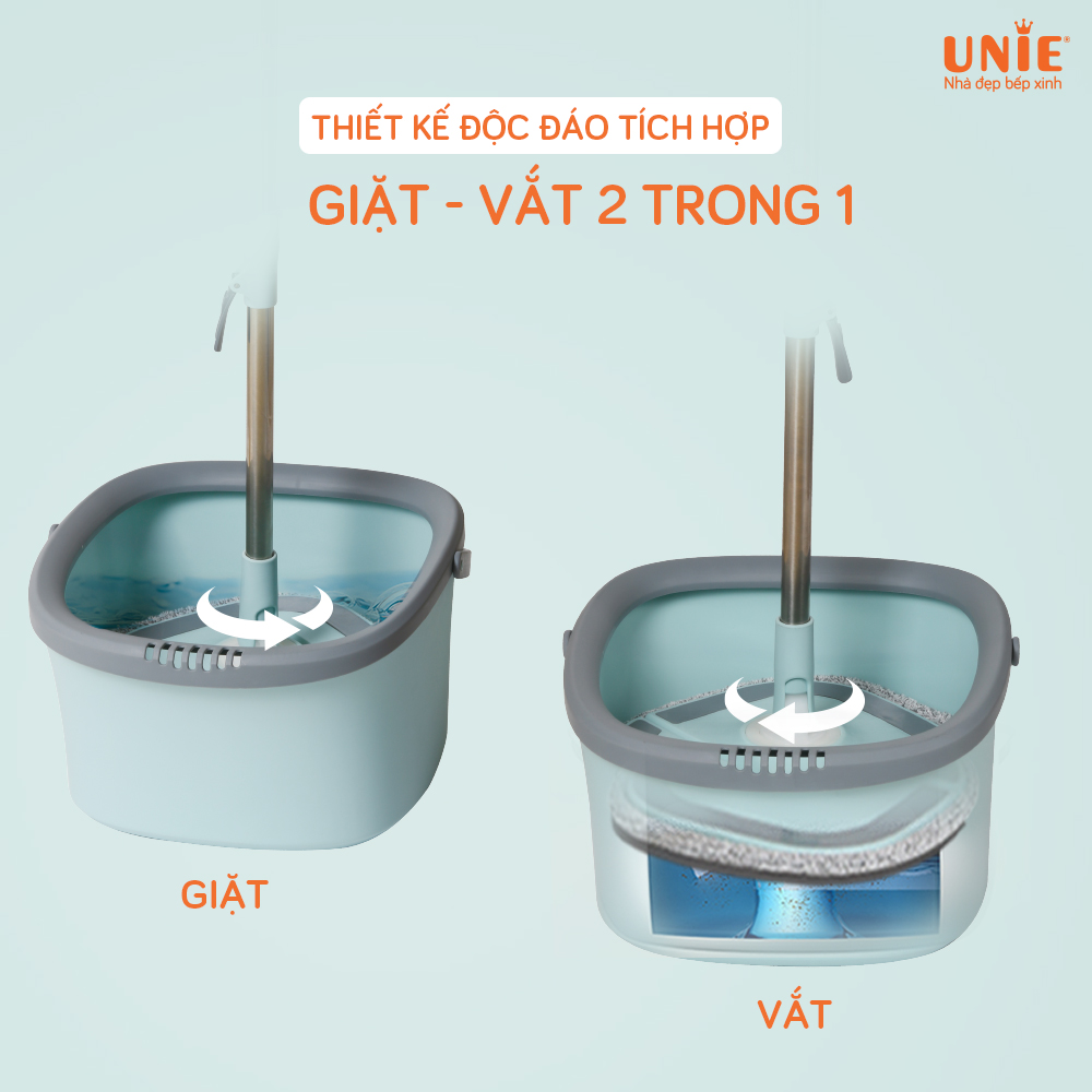 Chổi lau nhà đa năng UNIE UE-246, cây lau nhà 360 độ - Hàng chính hãng