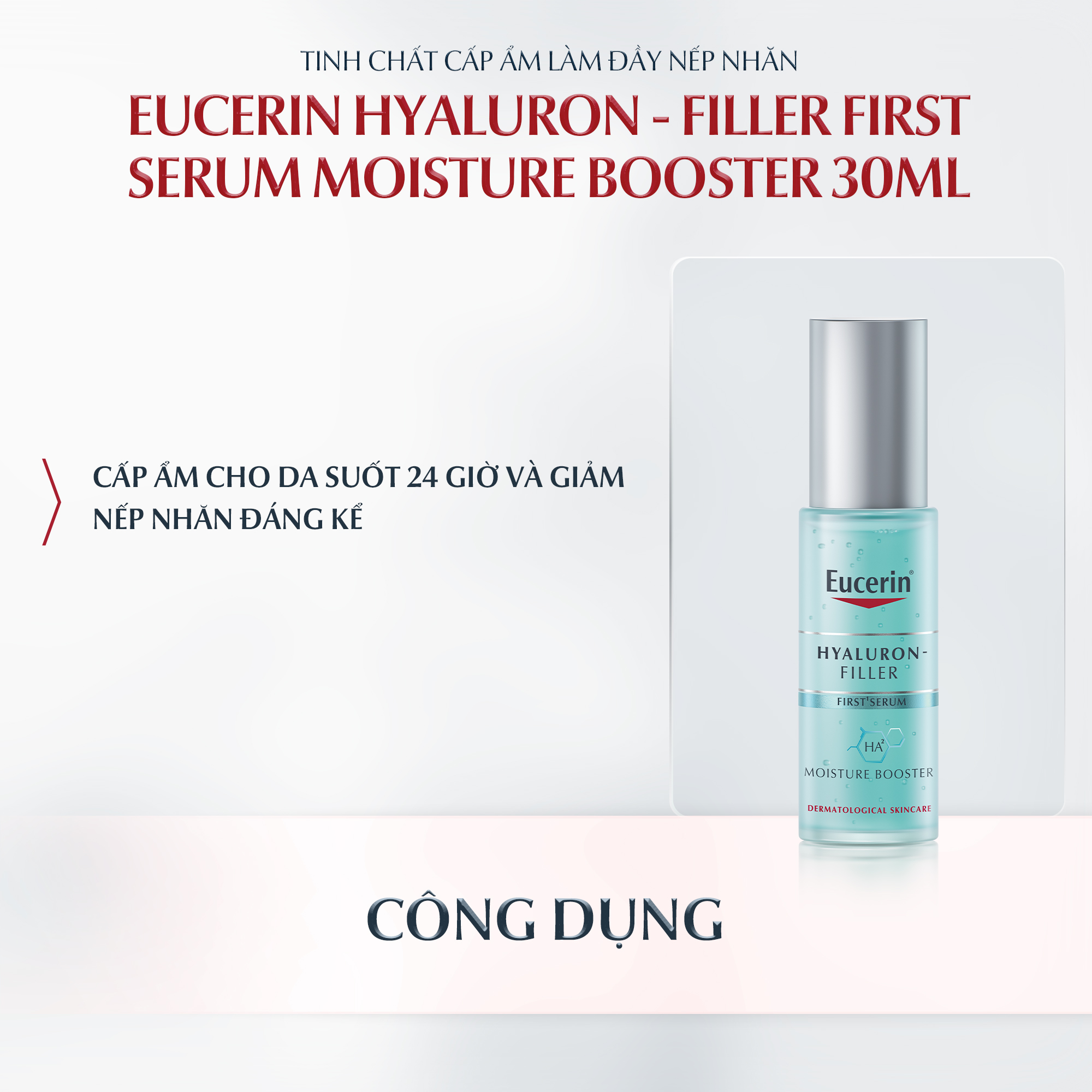 Tinh chất cấp ẩm & giảm nếp nhăn Eucerin Hyaluron + Filler Moisture Booster 30ml