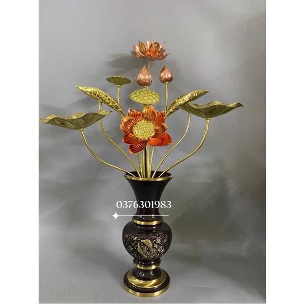 Hoa sen đồng 10 cành kèm lọ
