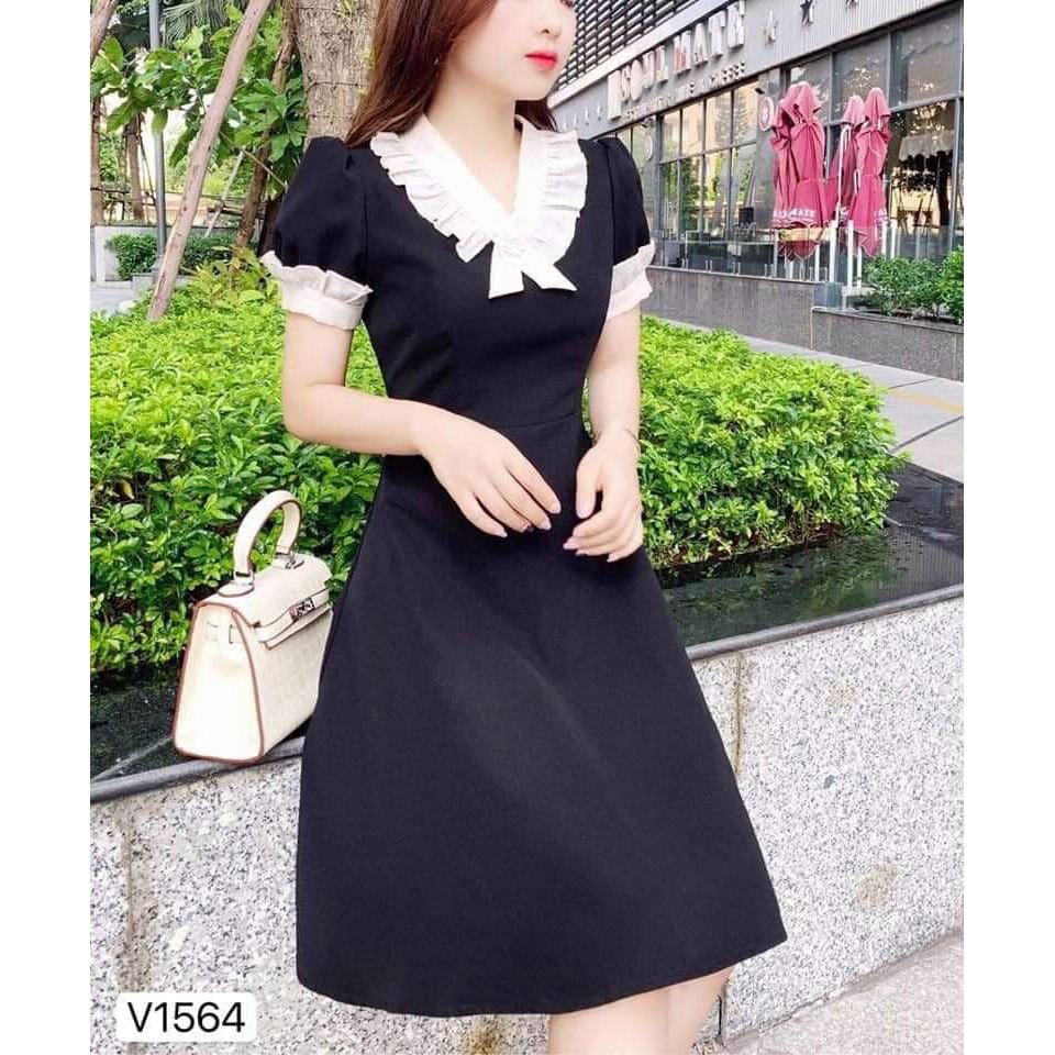 Đầm Dáng Xòe Cổ Kiểu Thiết Kế Tiểu Thư Sang Trọng Tinh Tế Thời Trang Thích Hợp Du Lịch Dự Tiệc Sự Kiện