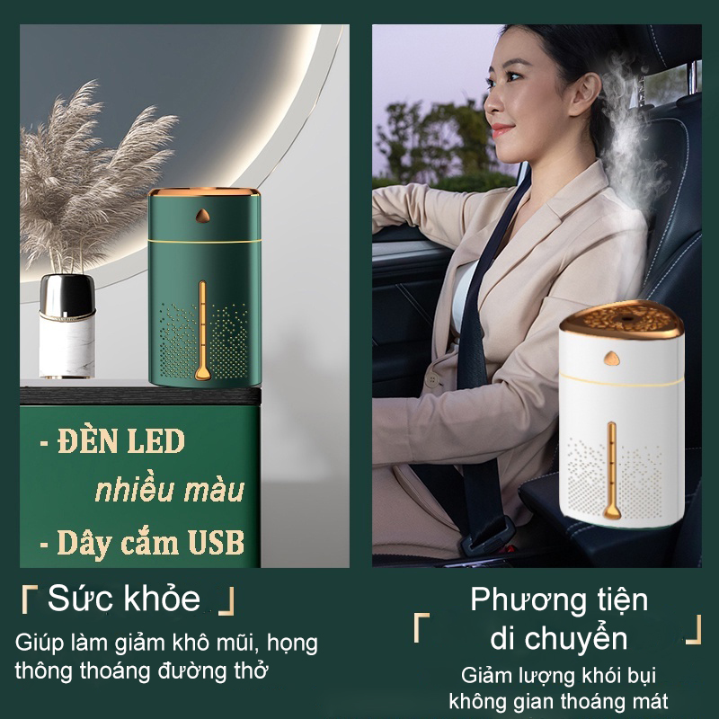 Máy Phun Sương Nano Tạo Ẩm Làm Mát Không Khí SeaSy SS77 Tránh Khô Da Khi Ngủ Phòng Điều Hòa - Máy Xông Và Khuyếch Tán Tinh Dầu Khử Khuẩn Không Khí Tích Hợp Đèn Ngủ Và Tự Ngắt Khi Hết Nước Dung Tích 1 Lít - Hàng Chính Hãng