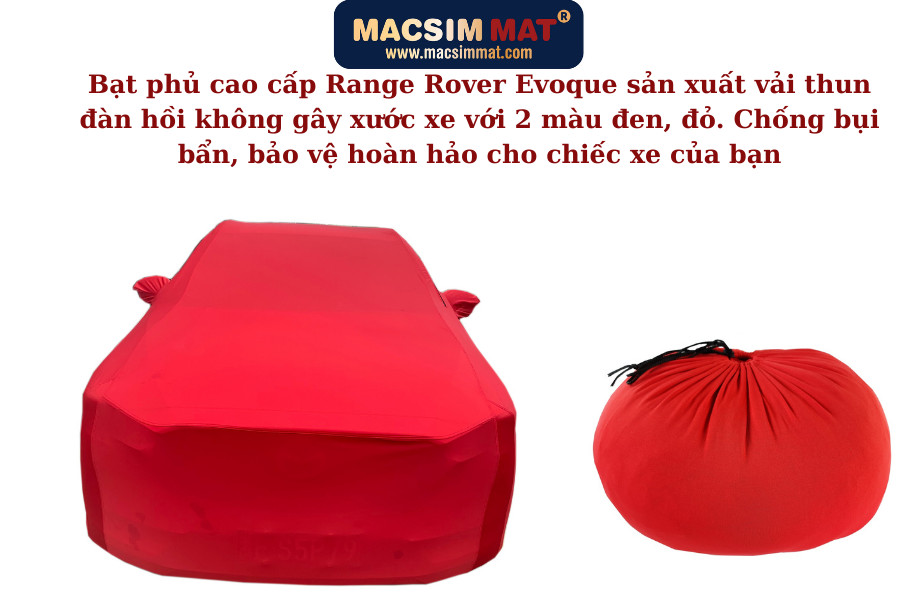 Bạt phủ dành cho xe ô tô 7 chỗ nhãn hiệu Macsim sử dụng trong nhà chất liệu vải thun - màu đen và màu đỏ