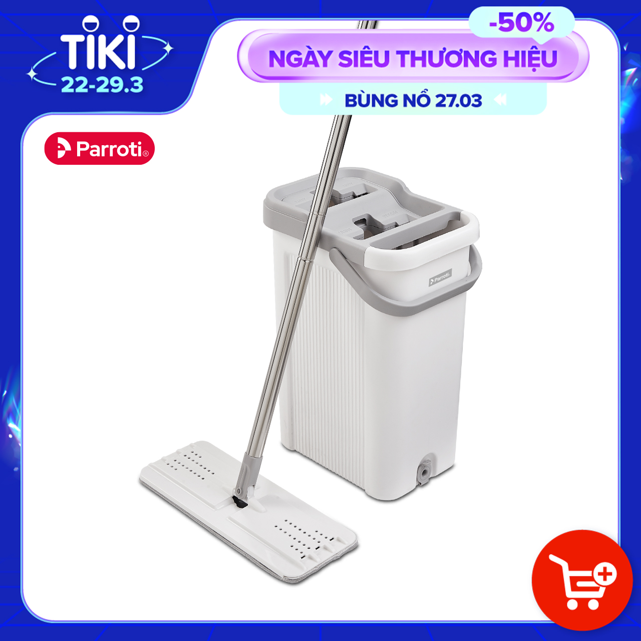 Bộ lau nhà tự vắt thông minh, chổi lau nhà 360 độ, lau sạch khô nhanh - Parroti ProMax PX01