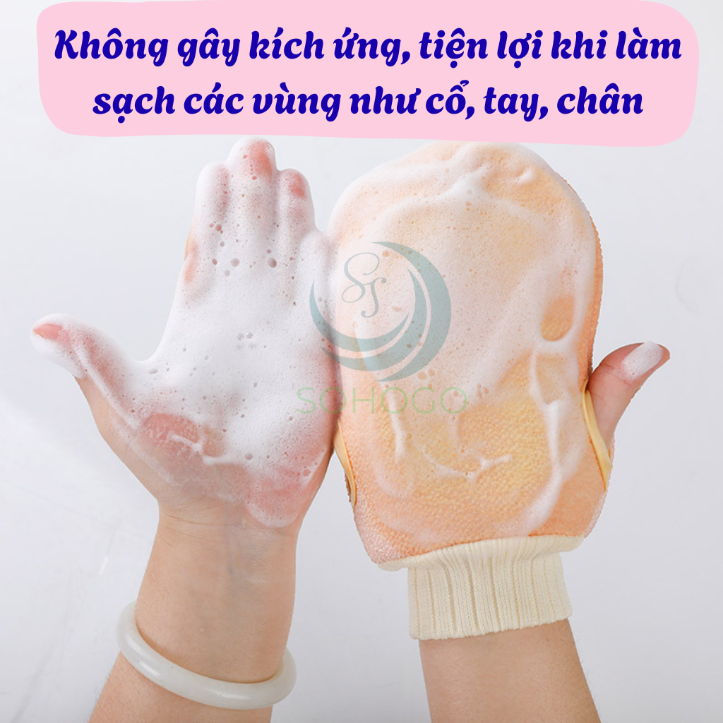 Bộ Tắm Chăm Sóc Da 3 Trong 1 – Cọ Lưng + Găng Tay + Bông Tắm