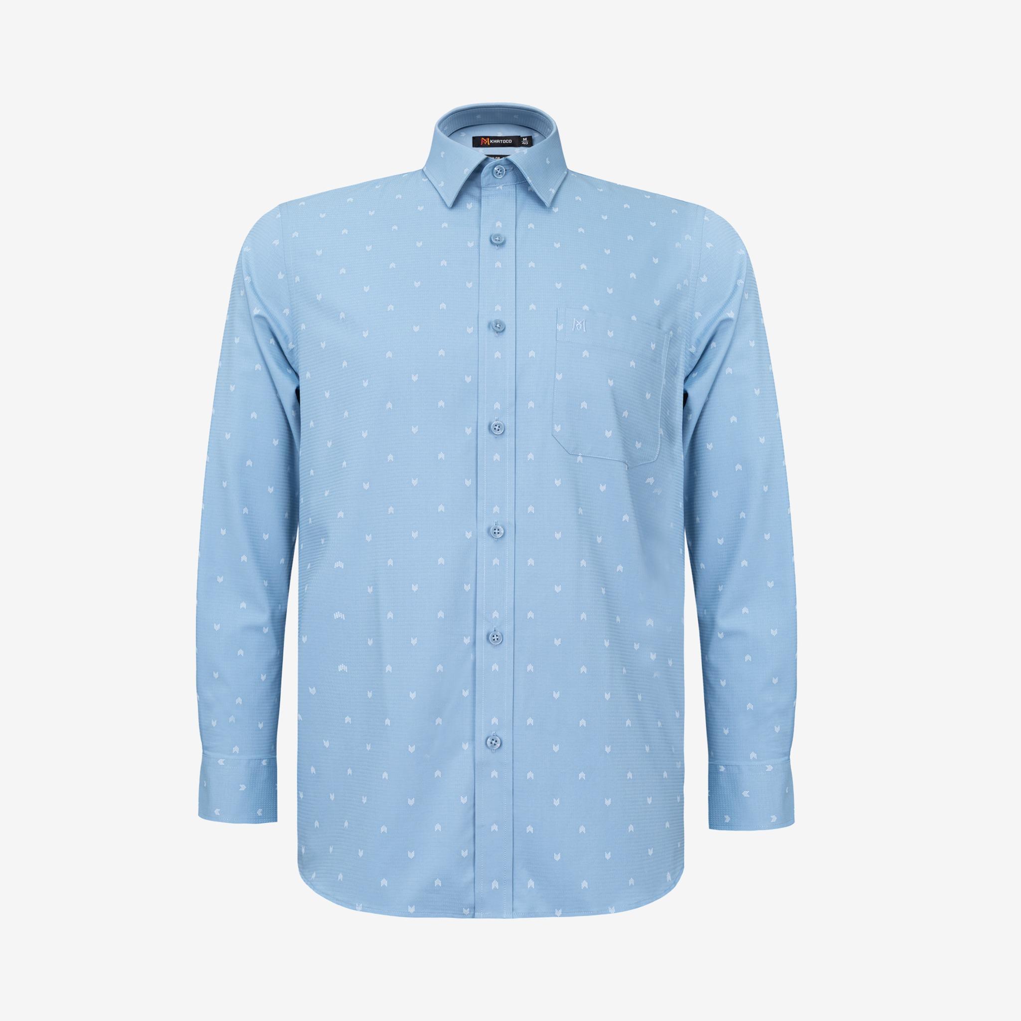 Áo sơ mi nam KHATOCO Tailor Fit dài tay A1MD538T1-CNIN770-2704-D