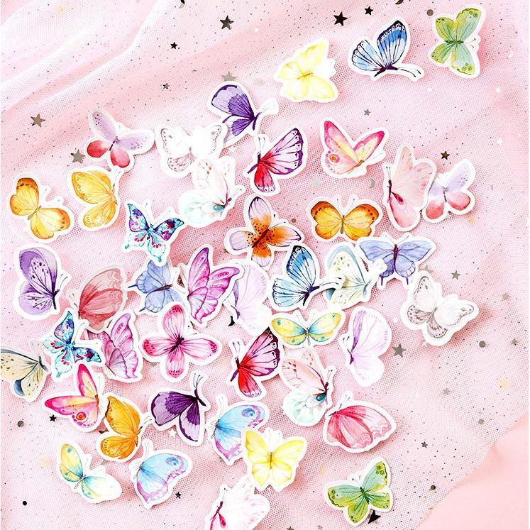 Bộ 46 Sticker Hàn Quốc hình con bướm dán trang trí E29