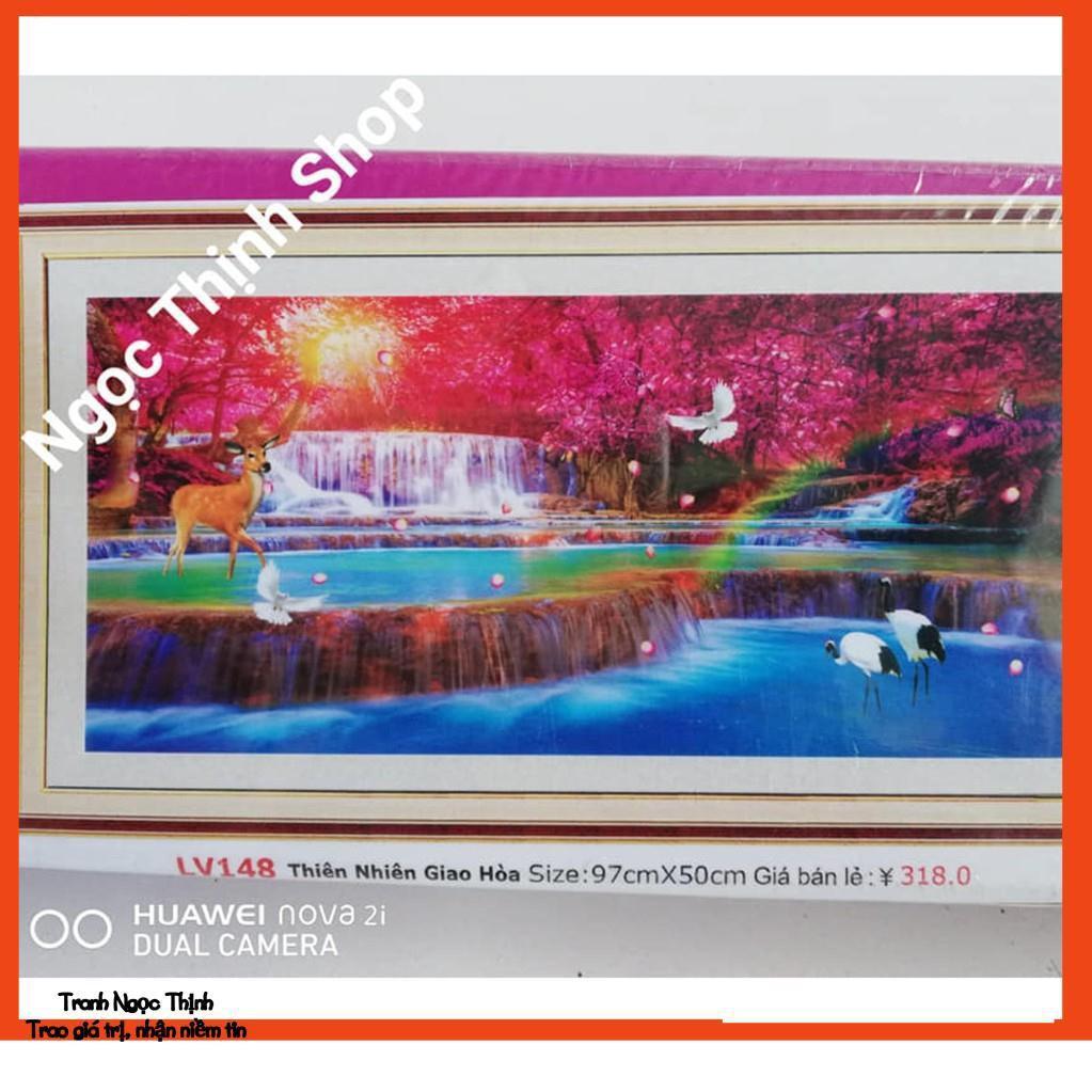 Tranh đính đá cao cấp Thiên Nhiên Giao Hòa LV148- KT: 97Cmx50Cm