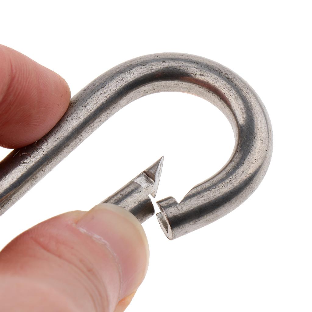 Stainless Steel Spring Snap Hook Carabiner Keychain Clips for Outdoors Sports, Not for climing!