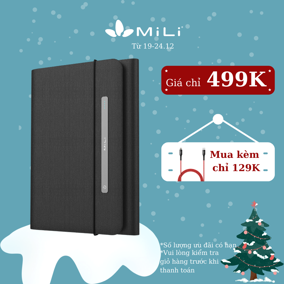 Sổ tay kiêm sạc dự phòng MiLi Power Notebook II - HB-B30 - Hàng Chính hãng