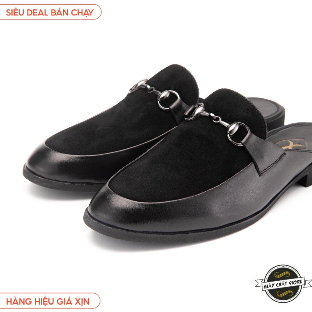 Giày Sục Nam Công Sở XOĂN SHOP Da Pu Pu Size 38 Đến 42 Màu Đen/Vàng - S001 B2