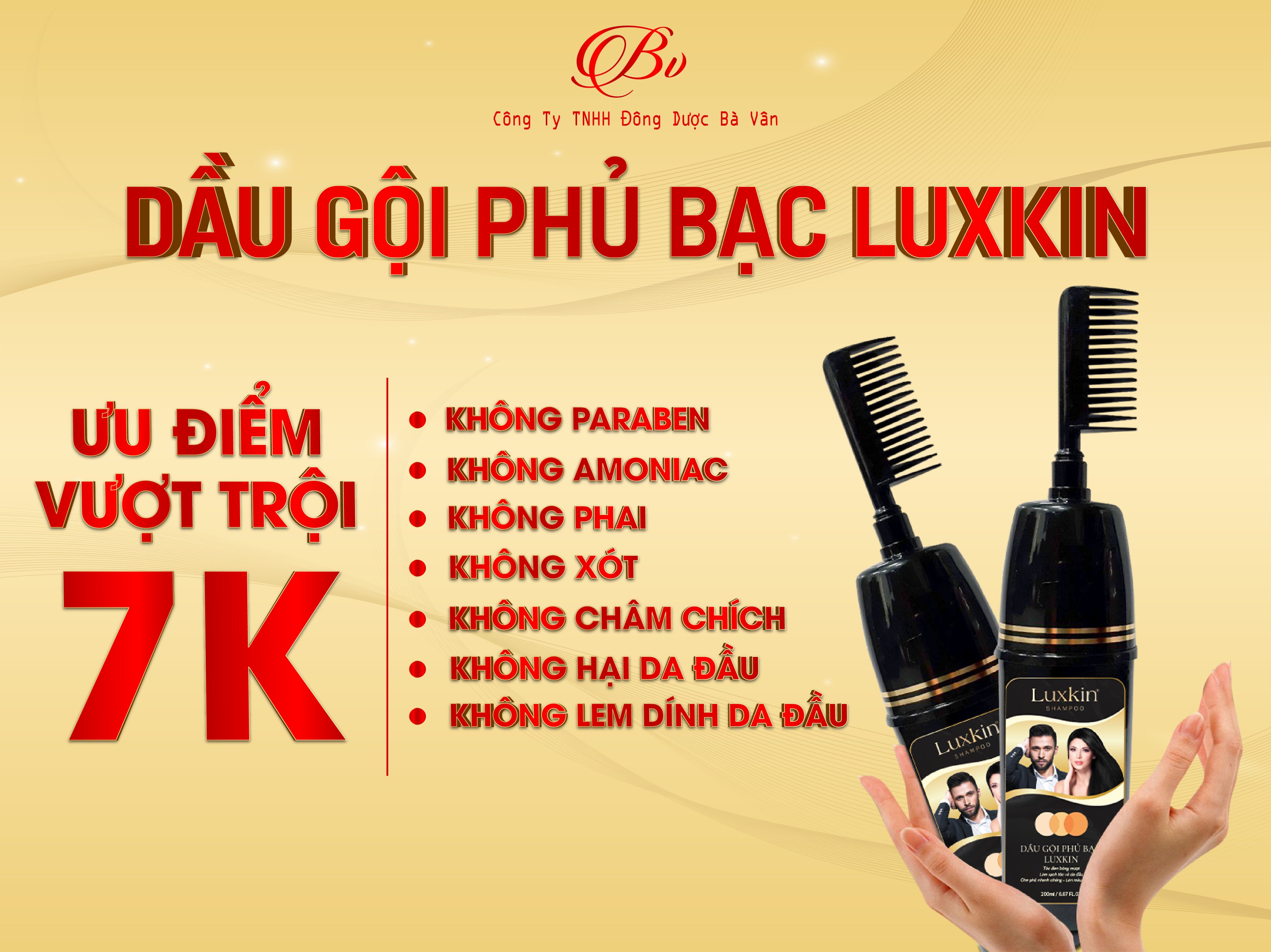 Dầu Gội Phủ Bạc Thảo Dược LUXKIN 200ml - Sản phẩm của đông dược bà Vân