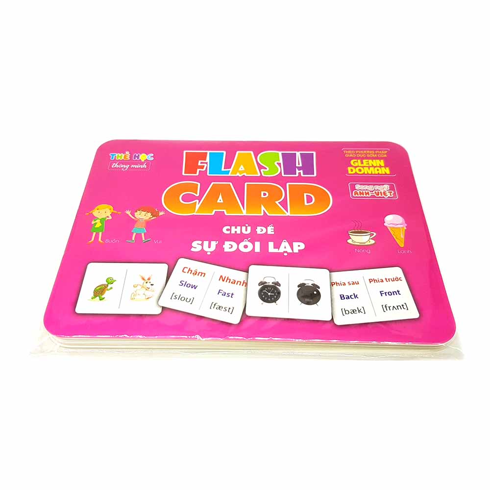 Flash card Theo phương pháp giáo dục sớm của Glenn Doman Chủ đề Sự Đối Lập  – Thẻ học thông minh (song ngữ Anh Việt)