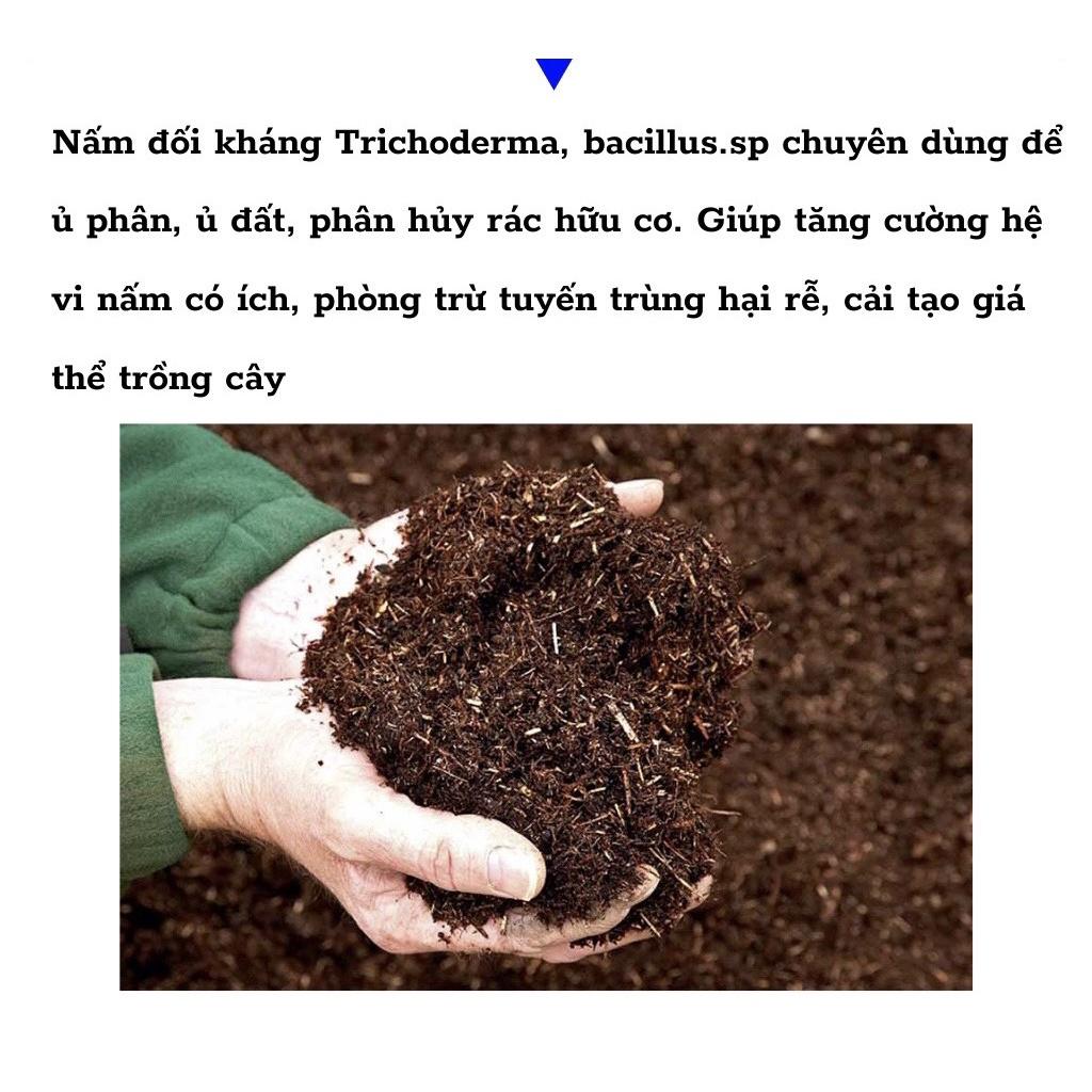 Chế phẩm sinh học TRICHODERMA Cánh Buồm Vàng 1KG - Ủ Phân chuồng, Đối kháng nấm có hại, giải độc cho đất ,giàu mùn
