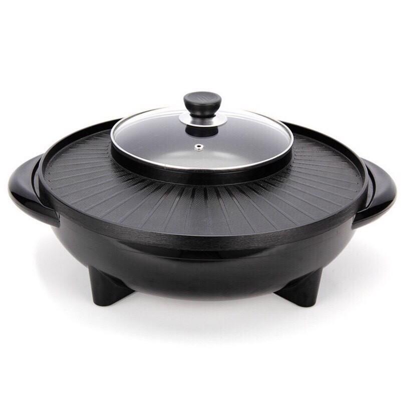 Bếp lẩu nướng tròn đa năng 2in1 1600W đường kính 38cm 1.8L