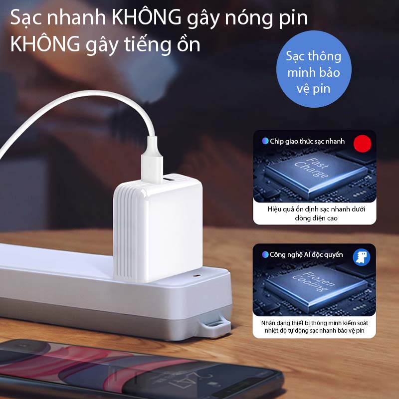 Hình ảnh Củ Sạc Nhanh 20W Quick Charger QC3.0 + PD Hai Cổng USB Type C Màu Trắng Hỗ Trợ Sạc Nhanh Cho Điện Thoại Android Phụ Kiện Tai Nghe Bluetooth Cáp Sạc Pin Dự Phòng Công Nghệ Mới Chống Cháy Nổ Bảo Vệ Pin - ML025