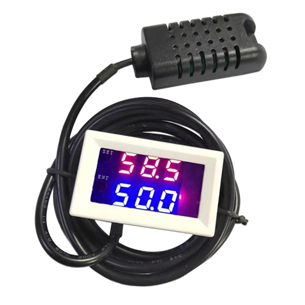 2 Pcs Digital LED Dual Display Humidity Moisture Controller Regulator Switch