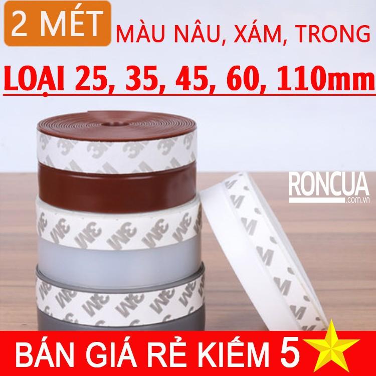 Ron Chân Cửa Cao Su LOẠI CẢI TIẾN Dán Chống Bụi Côn Trùng 25 35 45mm loại tốt