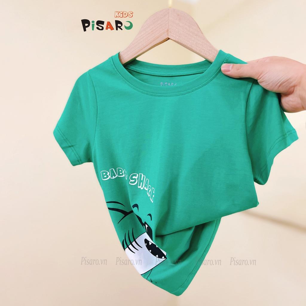 Áo thun ngắn tay bé gái bé trai Pisaro Kids, áo phông hè cộc tay cho bé vải cotton cao cấp