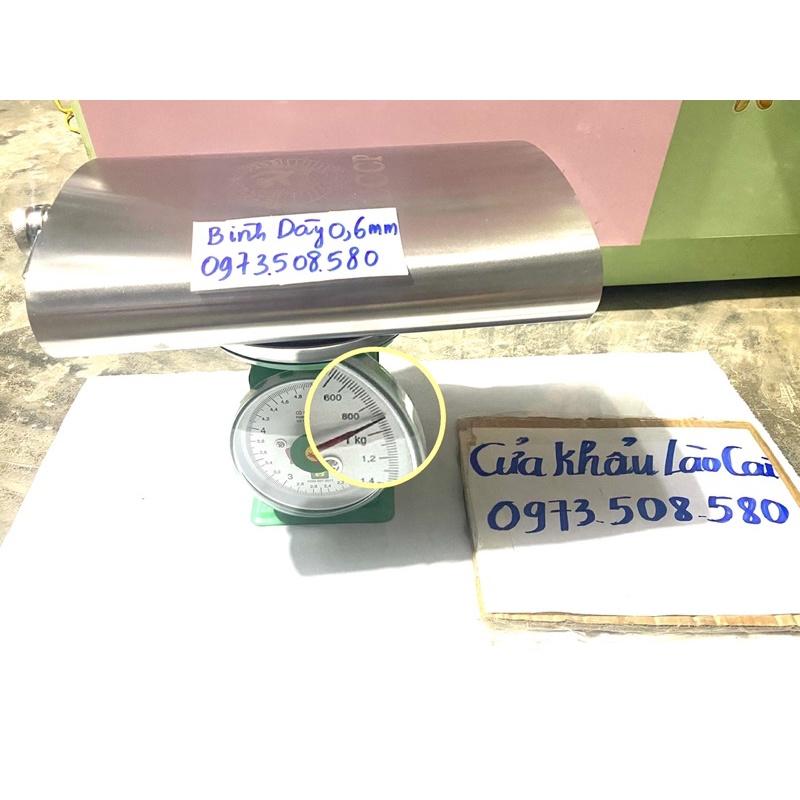 Bình tông 3,8 Lít hàng dày 0,6mm,inox 304 Cccp,tặng bao da như hình