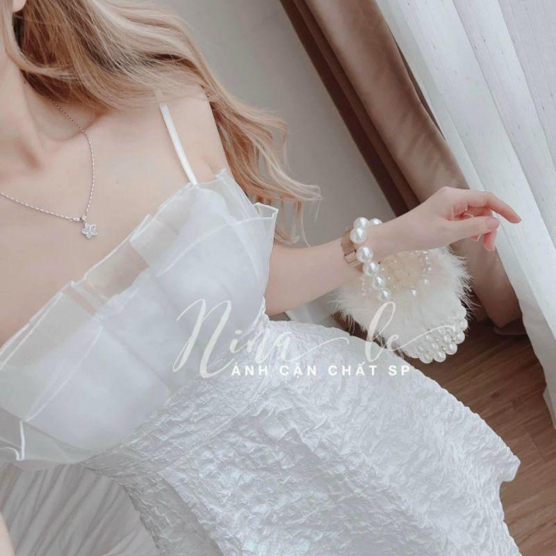 ĐẦM 2 DÂY XỐP VOAN KIẾNG DÁNG DÀI