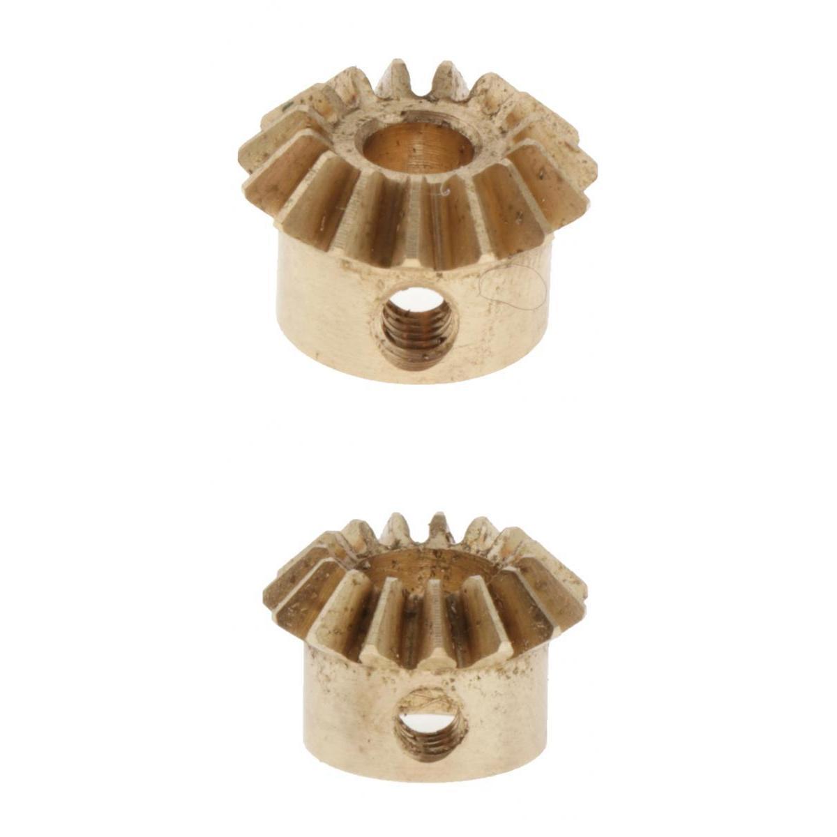 2 Pieces 0.8 Modulus Brass Bevel Gear 15 Tooth 3 to 6mm Diameter