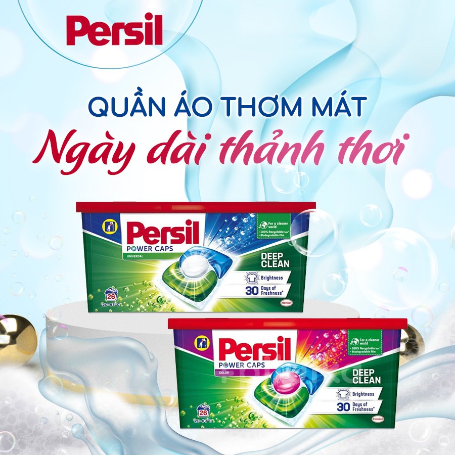 Viên Giặt Xả Persil Power Caps 26 Viên Expert