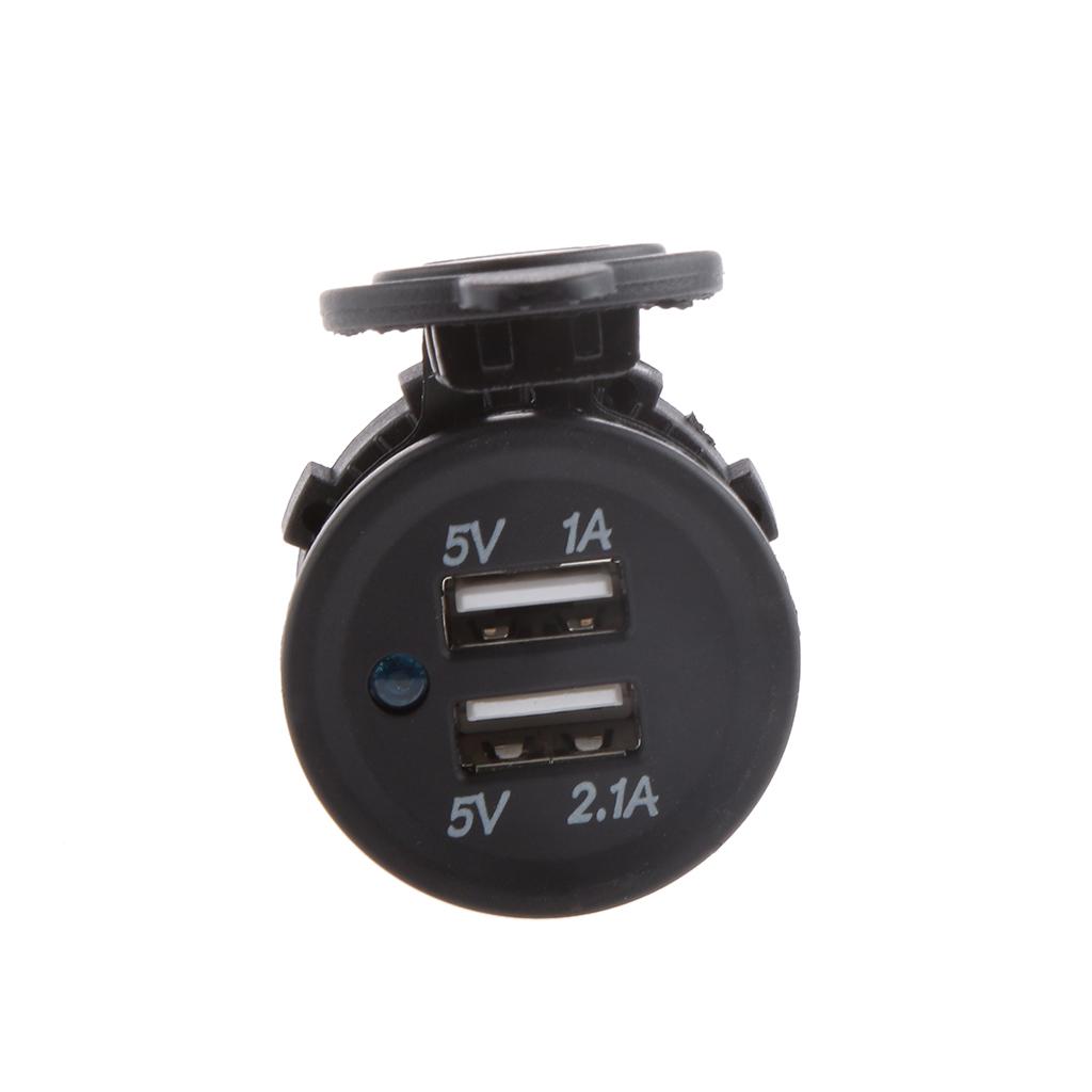 Waterproof Dual USB Motorcycle Car Power Adapter Charger Plug Socket