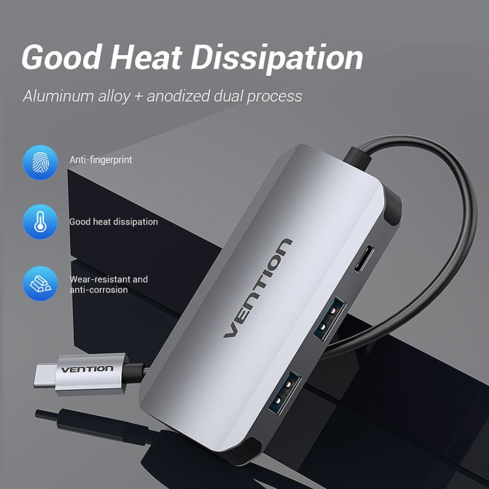 Bộ chuyển đổi HUB USB-C HUB Type-C sang 4 * USB 3.0 + PD Máy tính xách tay PC