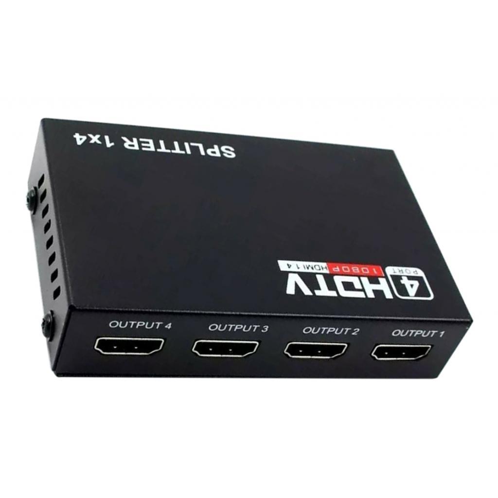 1X4 Full HD HDMI Splitter 4 Port Hub Repeater Amplifier AC/DC Power Adapter