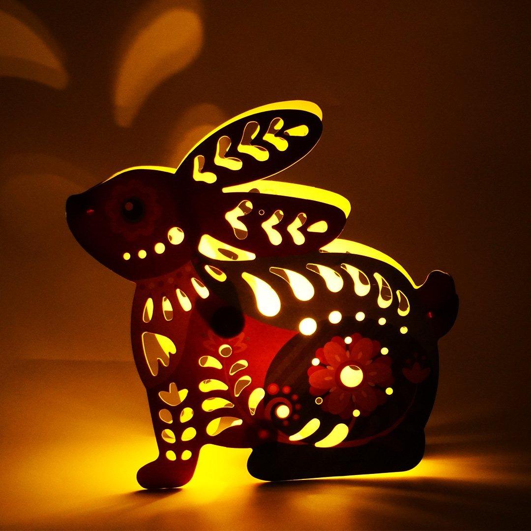 Lồng Đèn Sáng Tạo - Ánh Sáng Đêm Trăng - Hình Thỏ - Happy Kibu KB00324-003